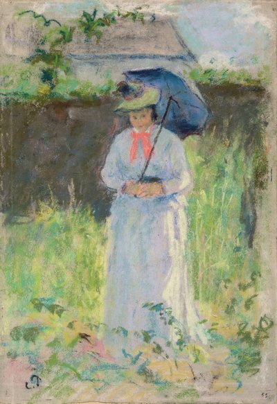 Donna con un parasole da Camille Jacob Pissarro